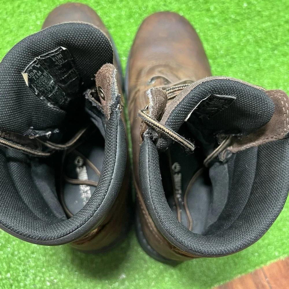Wolverine Leather Work Book 7.5 Floorhand Waterproof Steel Toe‎ Brown EUC